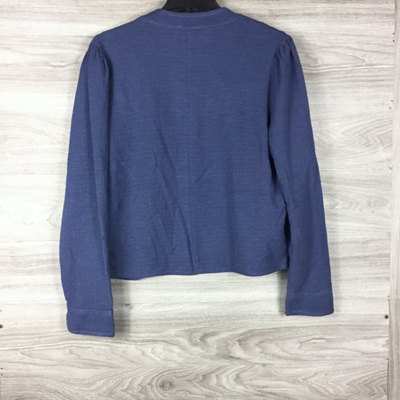 Hinge Blue Textured Crop Jacket - Picture 5 of 7